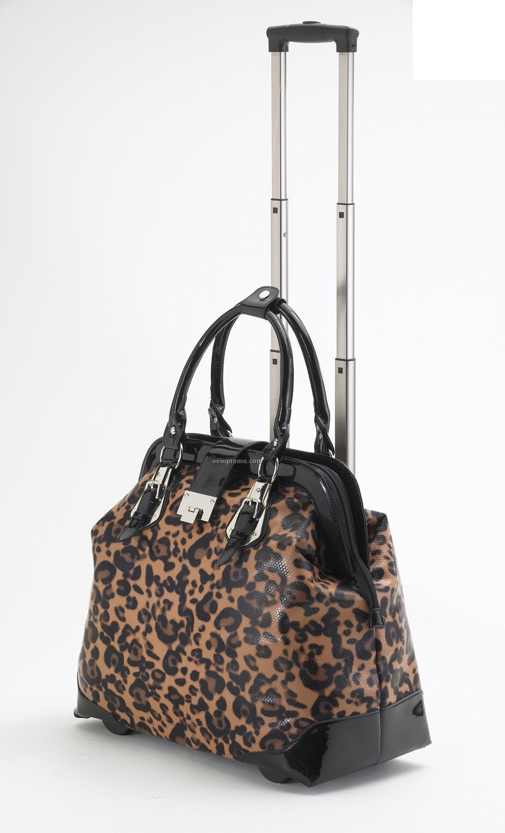 Rolling Tote Bag - Leopard Pattern