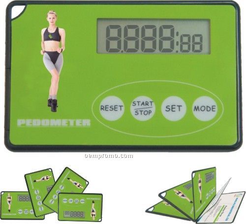 Ultra Slim Credit Card Size Multi-function Pedometer With Belt Clip
