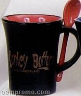 8 Oz. Spooner Mug W/Spoons In Red In & Black Matte Out Twilight