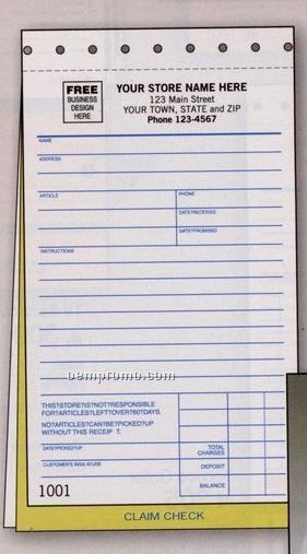 Jewelry Repair Order Form W/ Poly Bag (3 Part)