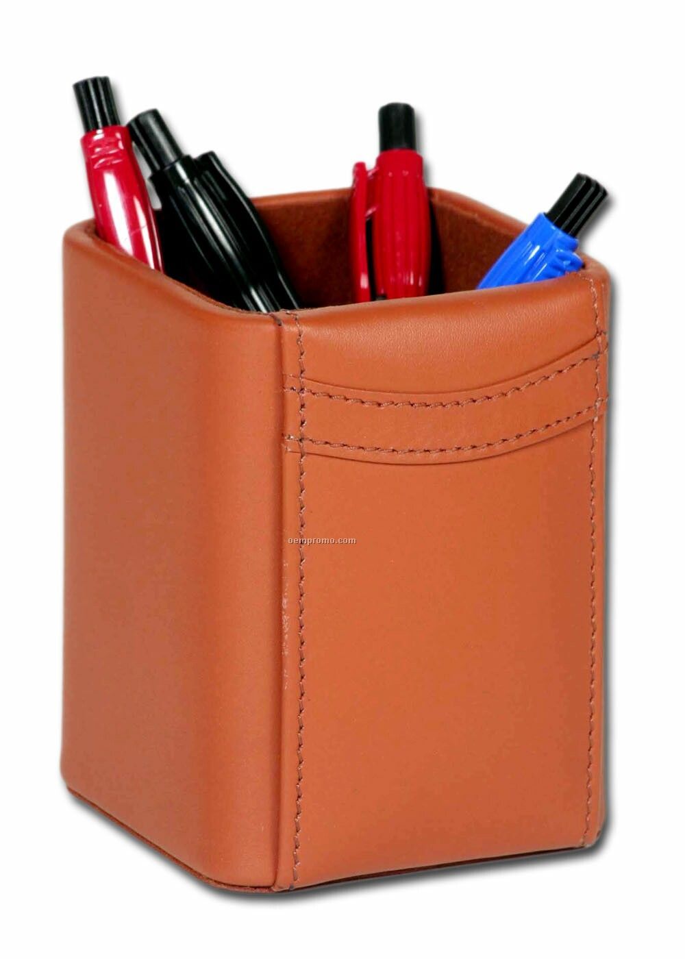 Tan Classic Leather Pencil Cup
