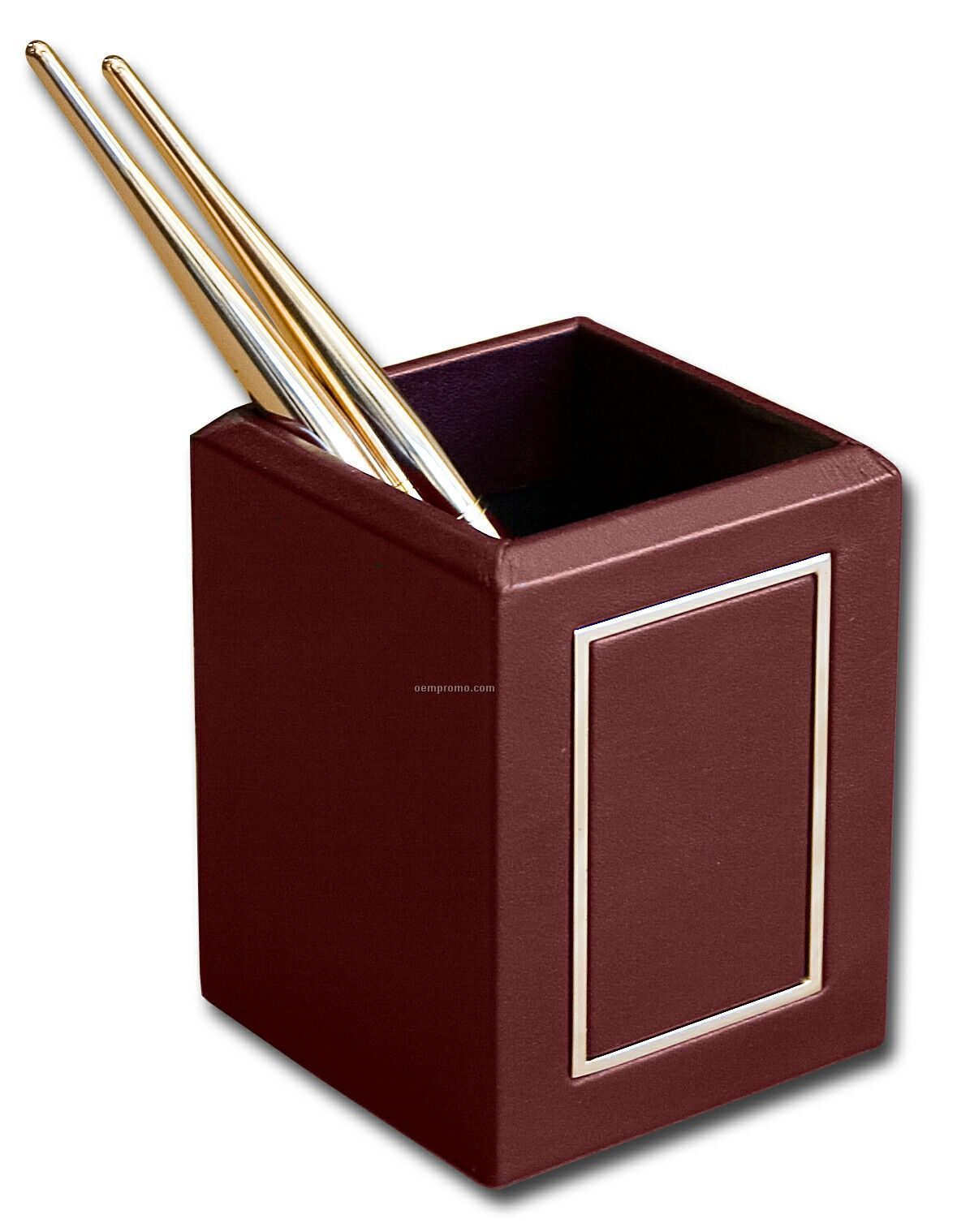 Burgundy 24 Kt. Gold Tooled Pencil Cup