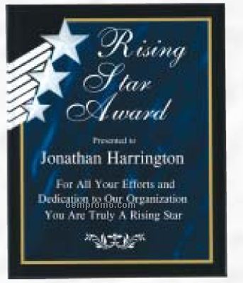 Rising Star Acrylic Plaque In Blue Marble (9"X12")