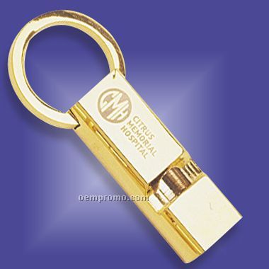 Gold Plated Whistle Keyring (Screened)