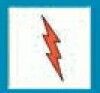 Stock Temporary Tattoo - Red Lightning Bolt (1.5"X1.5")