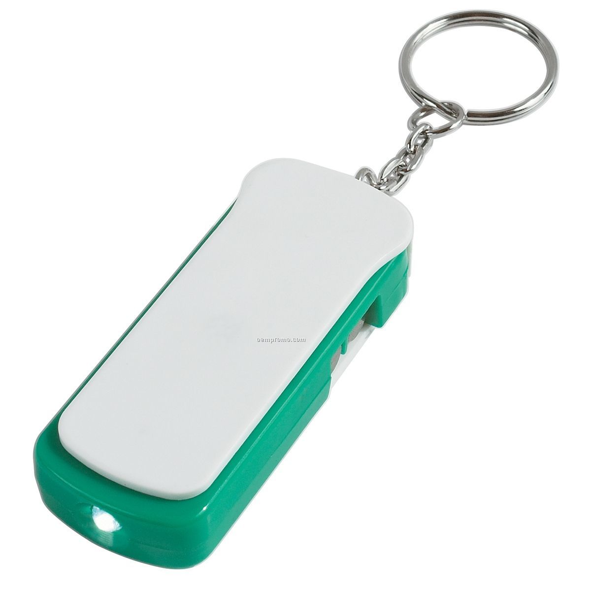 Green Screwdriver Flashlight Keychain W/ White LED