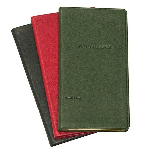 Pocket Address Book W/ Bonded Or Synthetic Leather Cover (3"X6")