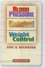 Blood Pressure/Cholesterol/Weight Control Tip Recorder Pocket Pal (English)