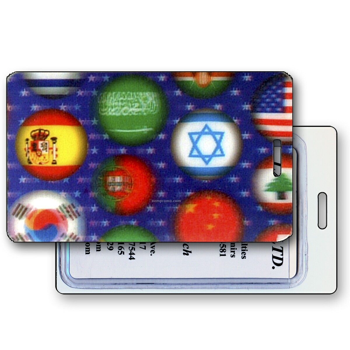 Lenticular Luggage Tags 3d Image (International Flags)