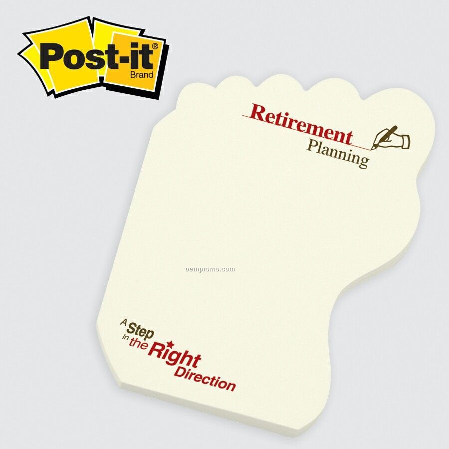 Medium Foot Post-it Die Cut Notepad (50 Sheets/3 & 4 Color)