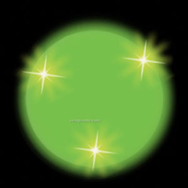 Milky White Flashing Light Up Balls W/Green LED