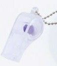 Translucent Clear Whistle With Color Bead Key Chain