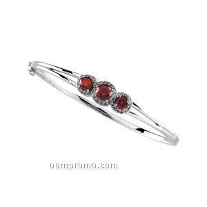 14kw Chatham Created Ruby And 1/2 Ct Tw Diamond Bracelet