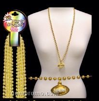 33" Gold Football Bead Necklace
