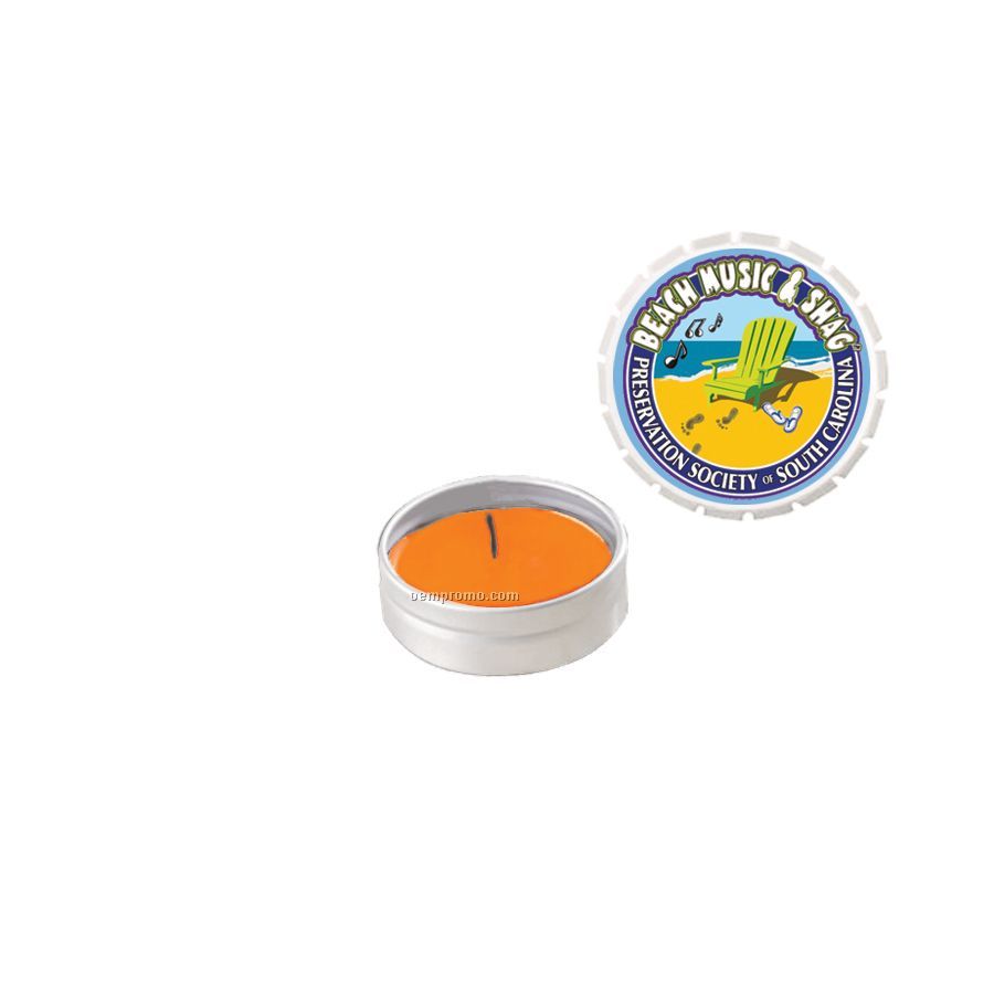 White Mango And Papaya Snap-top Tin Soy Candle