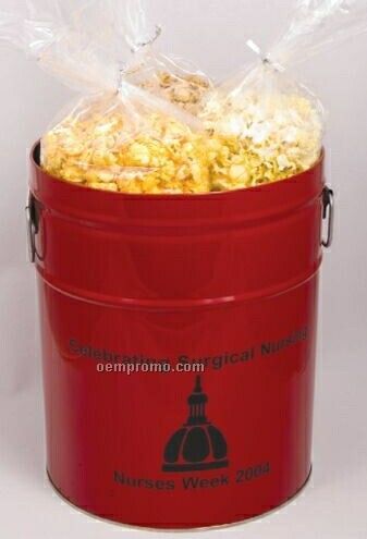 3 1/2 Gallon, 3 Way Popcorn Tin (Butter, Cheese And Caramel)