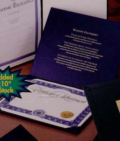 Deluxe Saver Padded Certificate Cover W/ Flush Cut Moire Liner (8 1/2"X11")