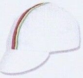 Traditional White Cycling Cap With Ribbon - Blank