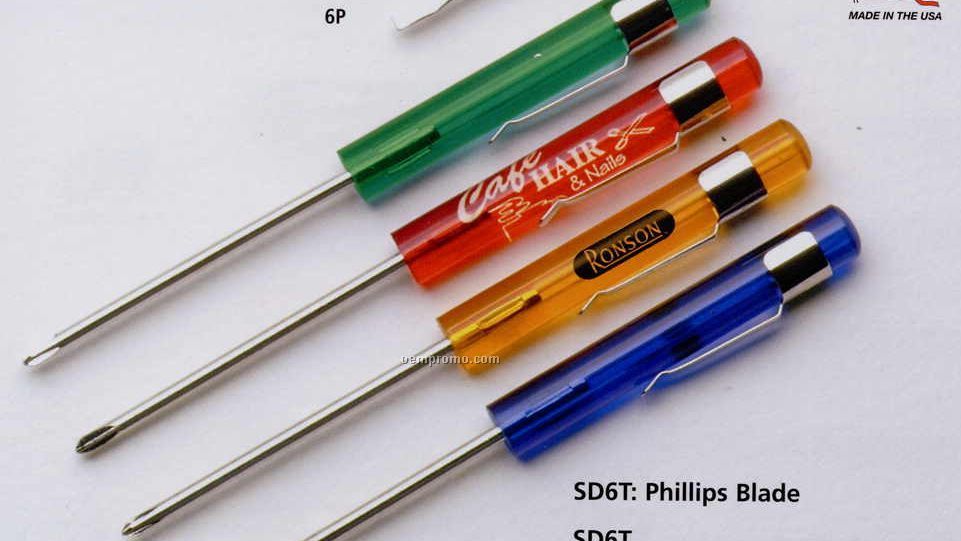 Translucent Mini Pocket Screwdriver/ Phillips Blade