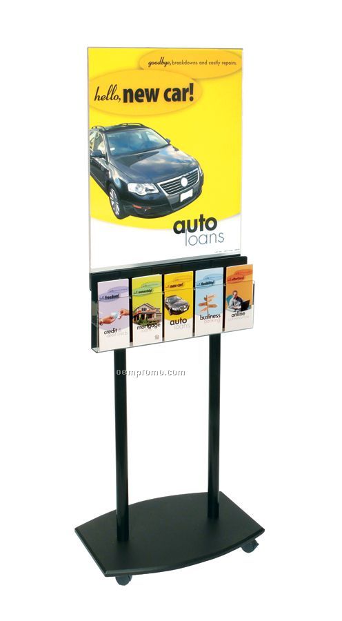 Acrylic Floor Poster Stand W/Wheels (1 Side)