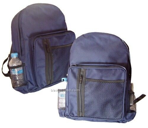 Backpack W/ Front Mesh Pocket - 600d