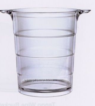 Reef Acrylic Wine Ice Bucket W/ 2 Straight Handles & Ringed Body