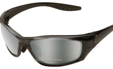 Erb 8200 Sporty Safety Glasses W/Rubber Nose Piece (Brown Frame/Smoke Lens)