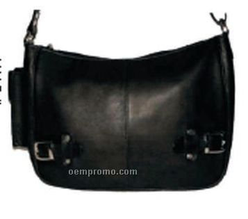 Ladies Jasmine Mid Size Top Zip Bag W/ 2 Buckles