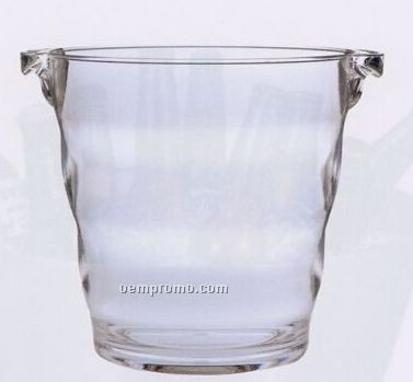Acrylic Napa Wine Ice Bucket W/ 2 Handles & Ringed Body