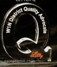 Acrylic Paperweight Up To 20 Square Inches / Letter Q