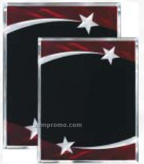 Crystal Edge Acrylic Plaque W/ Red Marble Accent (9"X12")