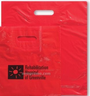 Patch Handle Colored Bag W/ Gusset - 2.5 Mil Polyethylene (15"X18"X4")