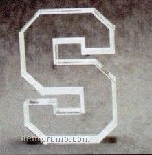 Acrylic Paperweight Up To 20 Square Inches/ Letter S