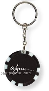 Black Light-up Poker Chip Keychain (Printed)