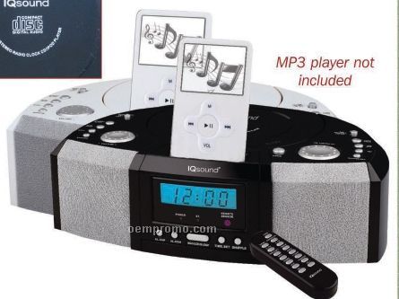 Iq Sound Ipod Docking Station With Radio & Alarm Clock - Screen Printed