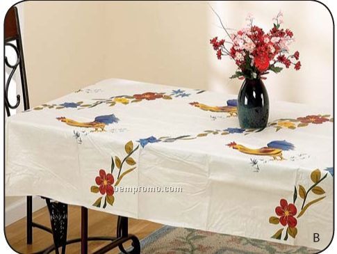 Maxam Rooster Pattern Vinyl Table Cloth
