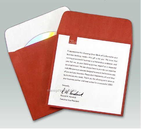 Custom Printed Paper Media Sleeve With Flap (2 Color)
