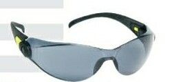 Sporty Single Lens Safety Glasses W/Gray Anti Fog Lens & Black Frame