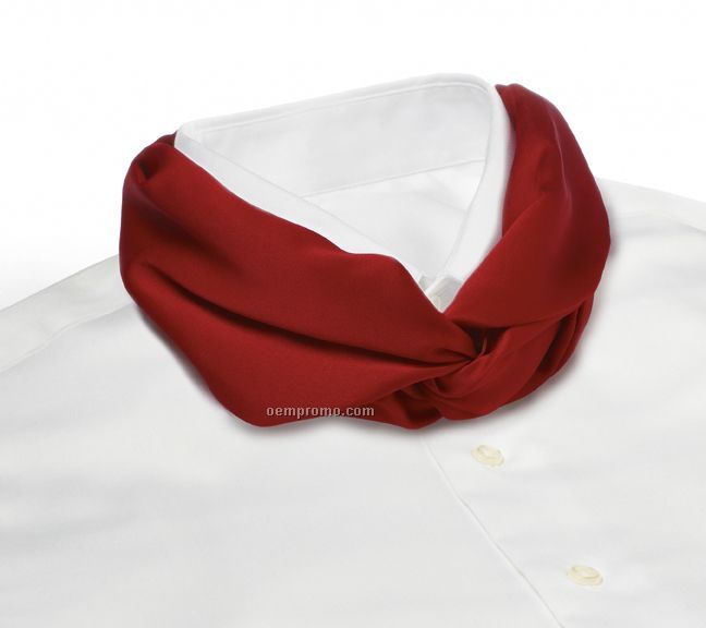 Wolfmark Solid Series Polyester Satin Velcro Band Knot Scarf - Red
