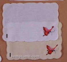 6"X9" Cotton Cocktail Napkin With Butterfly