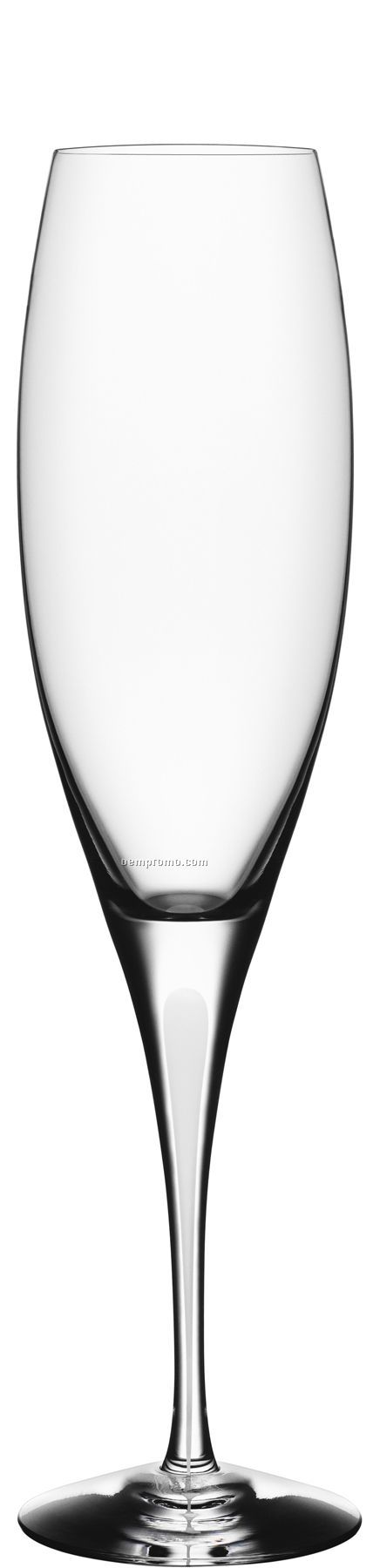 Intermezzo Crystal Satin Champagne Flute Glass W/ White Drop