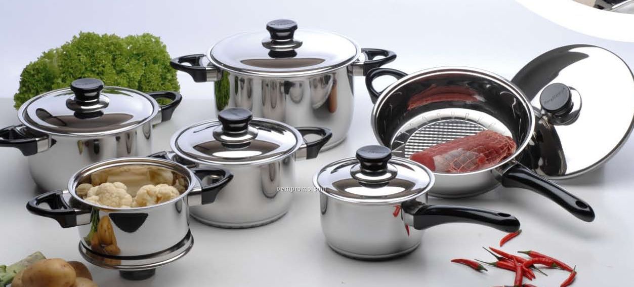Oyster 12 Piece Cookware Set W/ Stainless Steel Cover