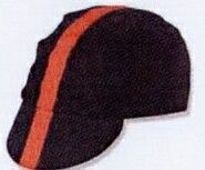 Classic Black Cycling Cap With Red Ribbon - Blank