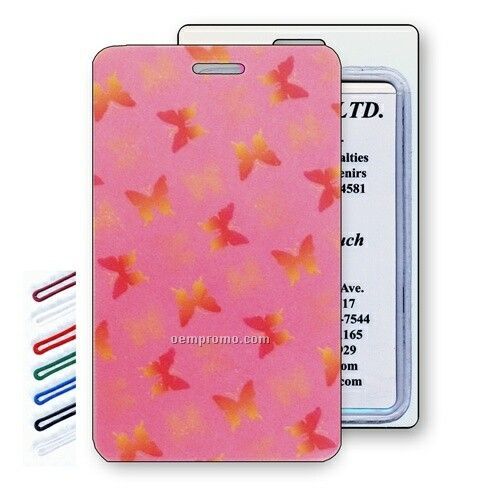 Lenticular Luggage Tags Change Color (Pink Rainbow Butterflies)