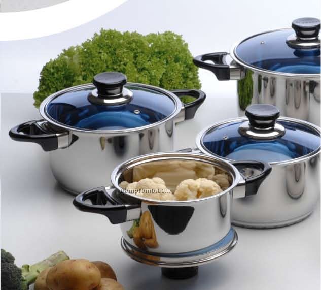 Vision Azure 12 Pieces Cookware Set W/ Blue Tinted Cover