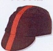 Classic Chocolate Brown Cycling Cap With Red Ribbon - Blank