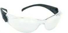 Sporty Single Lens Safety Glasses W/ Indoor Outdoor Lens & Black Frame