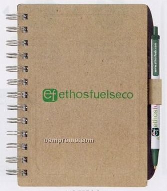 Bic Ecolutions Recycled Fiber Chipboard Cover Notebook W/ Pen Loop
