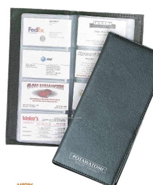 Leatherette Business Card File Holder