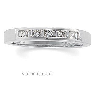 14kw 1/2 Ct Tw Baguette Straight/Square Princess Anniversary Band Ring